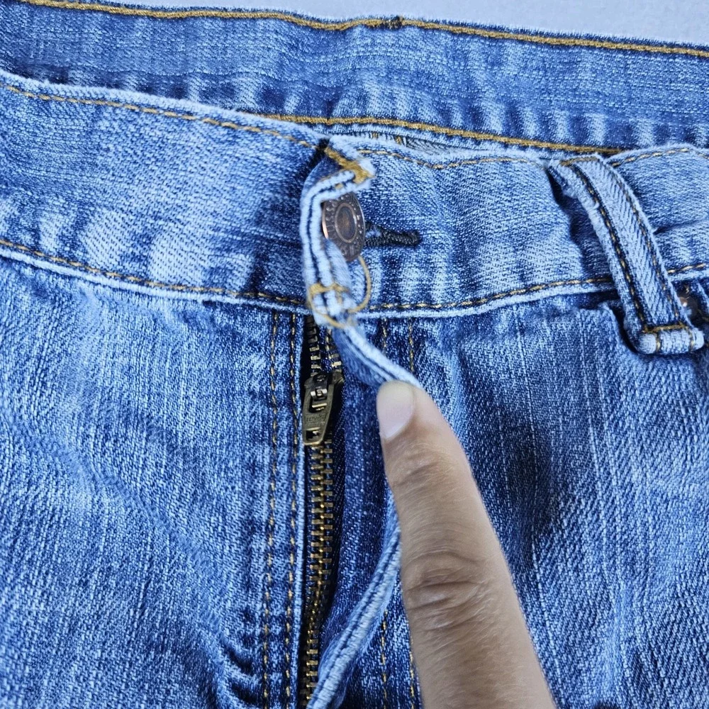 Levis 559 Jeans Mens 38x30 Blue Denim Medium Wash Relaxed Straight Distressed